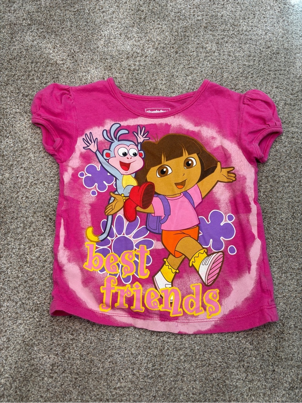 Retro Dora the Explorer Toddler Girls' Pink "Best Friends" Graphic Tee 4T